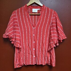 Maeve Flutter Sleeve Shirt Small